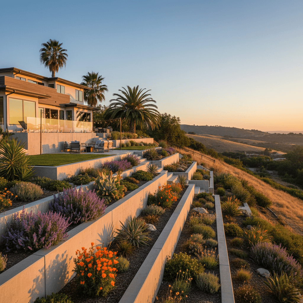 concrete retaining wall orange ca